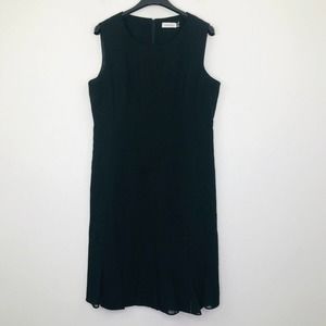 Calvin Klein Women's 12 Dress Black Solid Godet Hem Sleeveless Y16